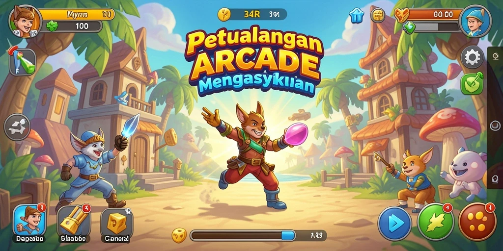 Tangkapan layar gameplay 34R menampilkan aksi seru dalam game Arcade.
