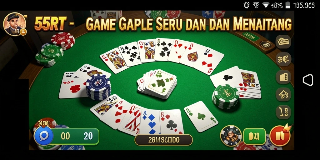 Gameplay Gaple yang seru dengan tampilan menarik.