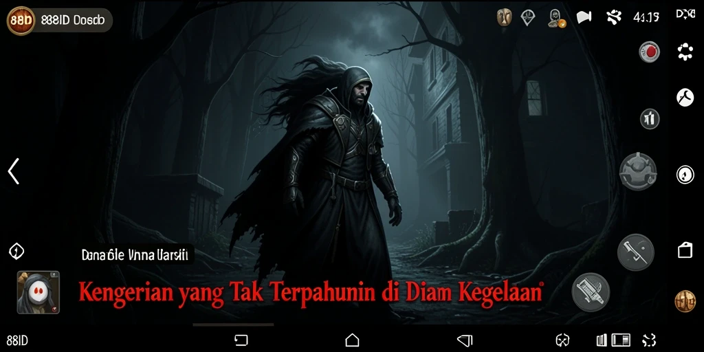 Screenshot gameplay 88ID menampilkan suasana mencekam yang menggugah rasa takut.