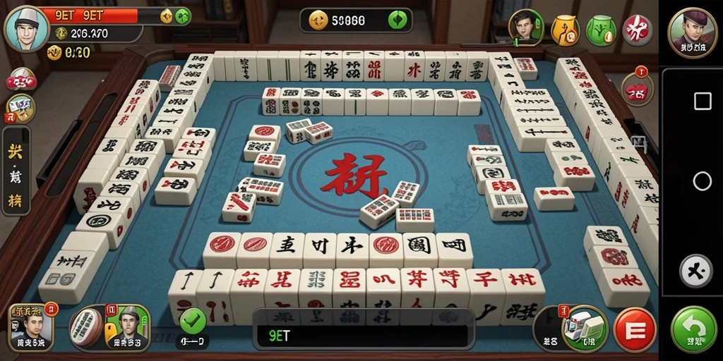 Tampilan gameplay Mahjong yang menarik di 9ET.