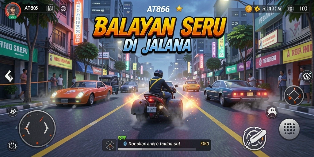 Tangkapan layar dari gameplay balapan yang mendebarkan di AT866.