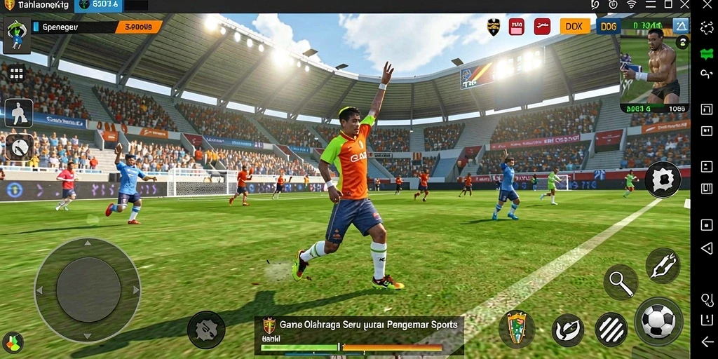 Tampilan seru gameplay D06 dalam aksi olahraga kompetitif.