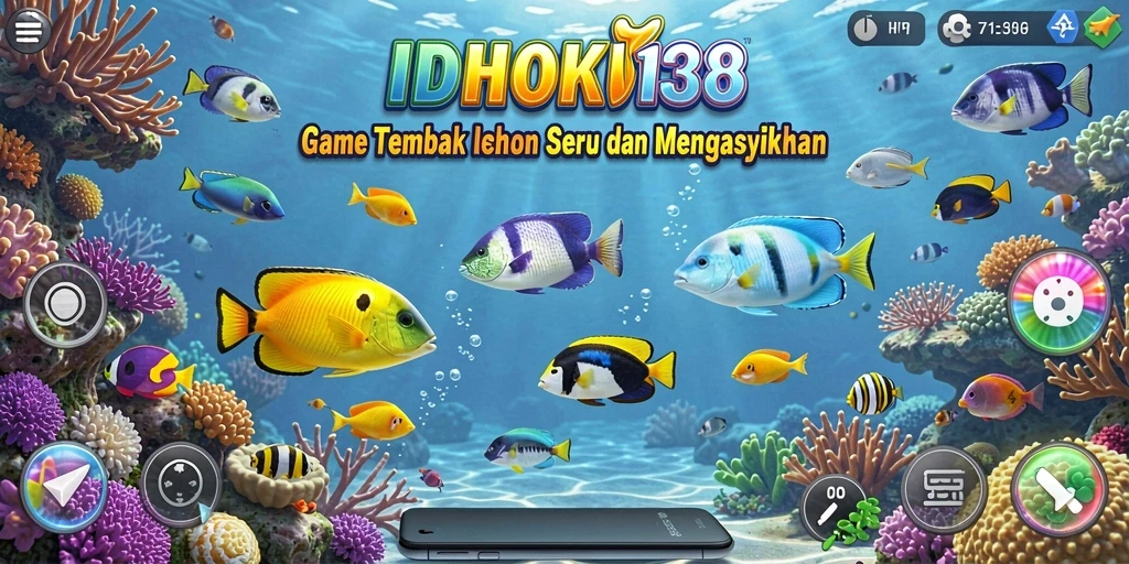 Tampilan gameplay seru dalam IDRHOKI138 saat menembak ikan besar.