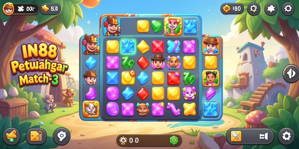 Tampilan menakjubkan dari gameplay Match-3 yang menantang.