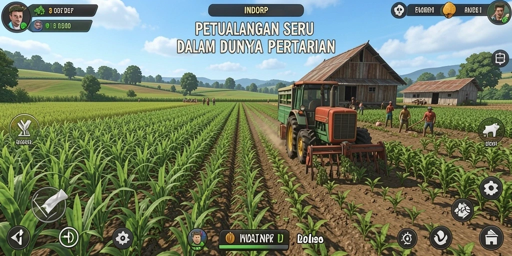 Gambaran gameplay seru di dunia pertanian INDORP.