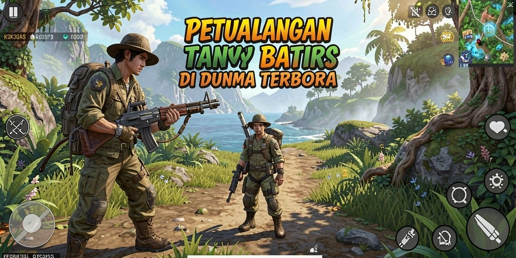Screenshot utama K3K3 menunjukkan gameplay eksplorasi dunia terbuka yang menawan.