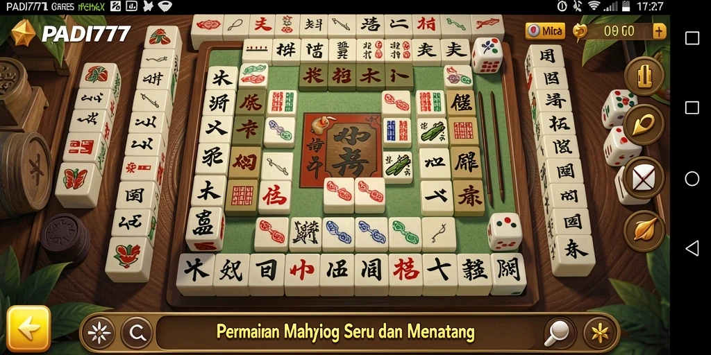 Tampilan gameplay PADI777 dengan ubin Mahjong yang indah.