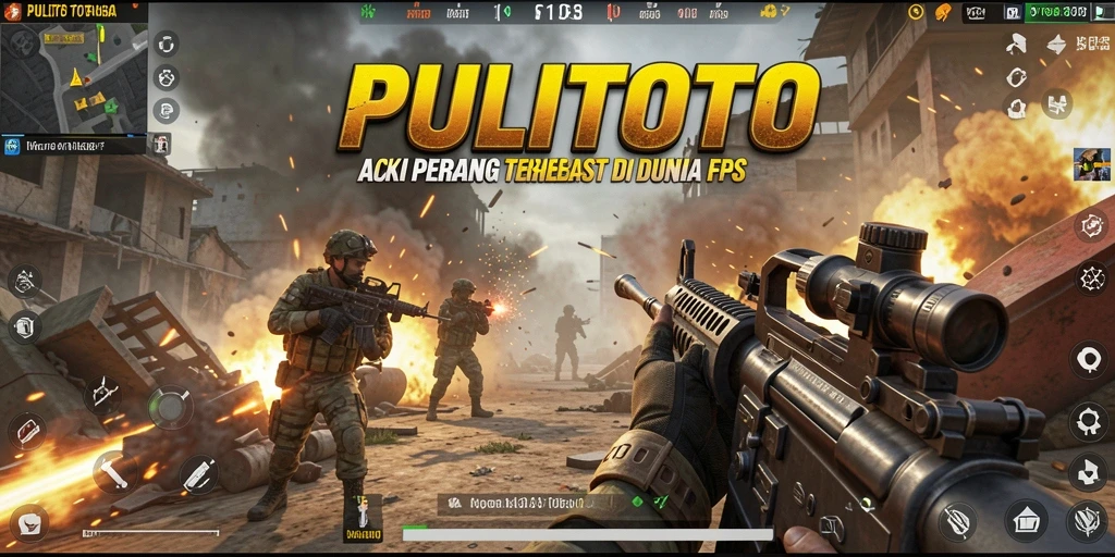 Screenshot PULITOTO menampilkan aksi tembak-menembak yang mendebarkan.
