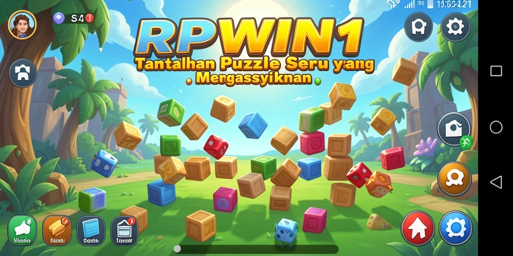 Screenshot gameplay RPWIN1 dengan tantangan Puzzle menarik.