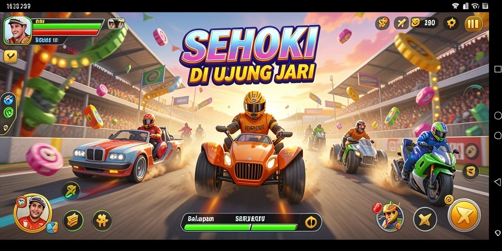 Tampilan gameplay balapan yang mendebarkan di SEHOKI.