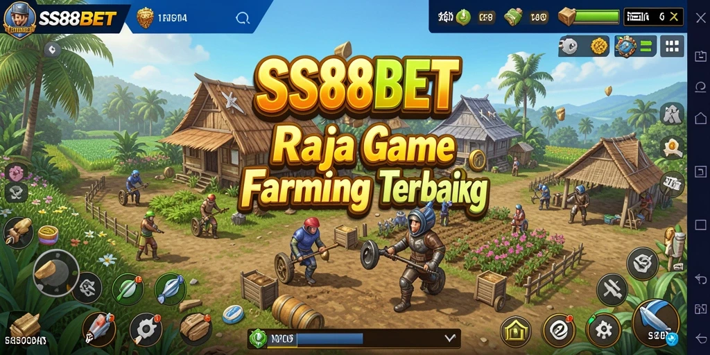 Tampilan gameplay <strong>SS88BET</strong> dengan lahan pertanian yang indah.